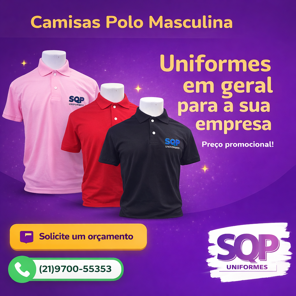 Promoção especial de abril da SQP Uniformes